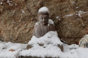 눈 내리는 보광사 도량 전경,  2021년 1월 18일